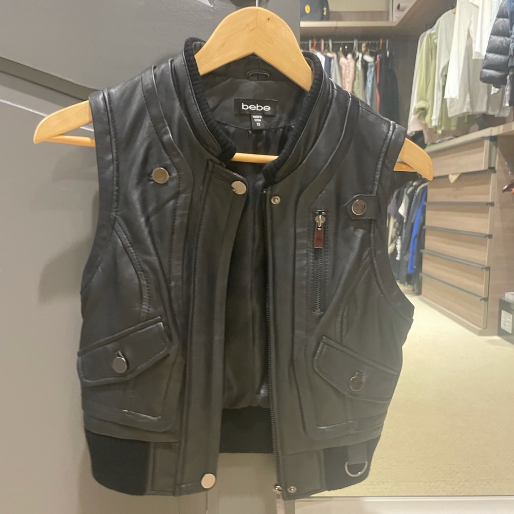 Bebe Vintage Leather Vest